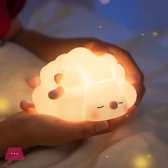 Cute Silicone Light Sheep Night Lamp for Kids Mini USB Rechargeable Sleep Tapping Light