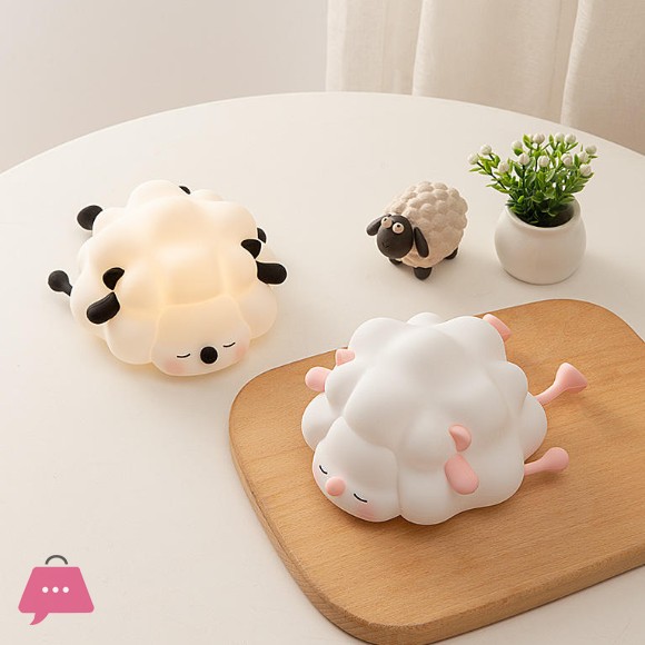 Cute Silicone Light Sheep Night Lamp for Kids Mini USB Rechargeable Sleep Tapping Light