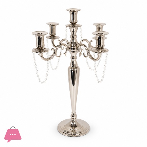5-Arm Silver Plated Candle Holder