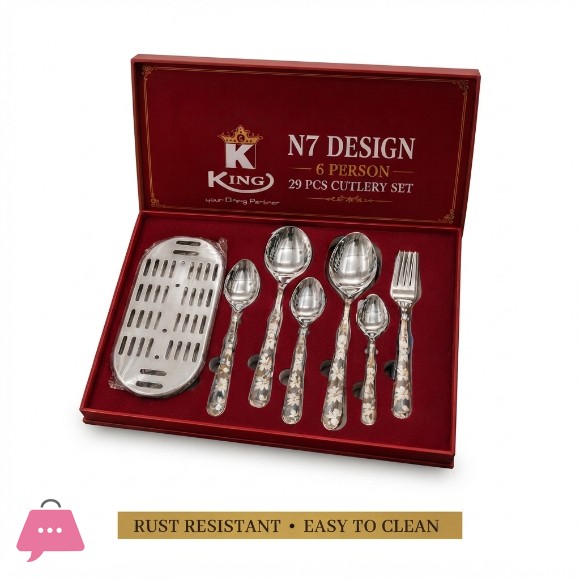 Stainless Steel 29 Pcs Cutlery Set 6 Person with Steel Stand