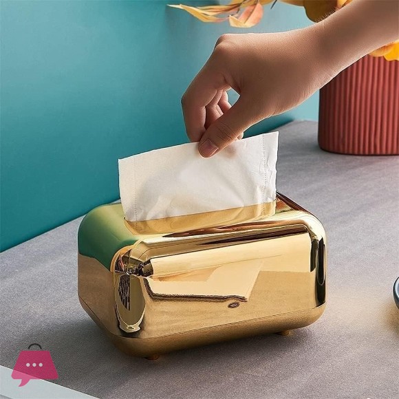 Tissue Box Golden Tissue Holder Home Decor Desktop Decorative Tissue Boxes