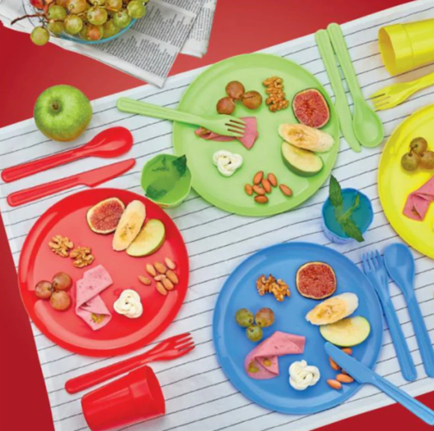 Best Quality 37 Pieces Saga Picnic Set 6 Person Dinner Utensil Set