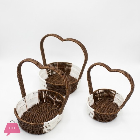 3-Piece Woven Rattan Basket 1235-12
