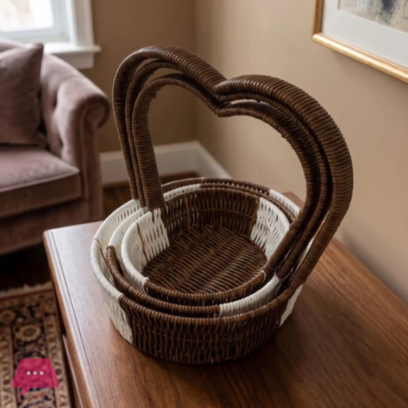 3-Piece Woven Rattan Basket 1235-12