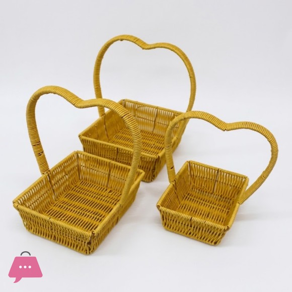 3-Piece Woven Rattan Basket - 1235-15