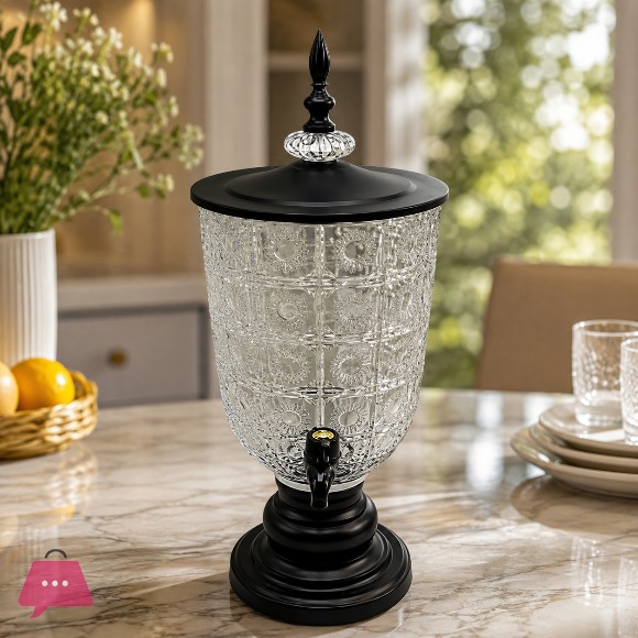 3.0LTR Patterned Glass Beverage Dispenser - D-01