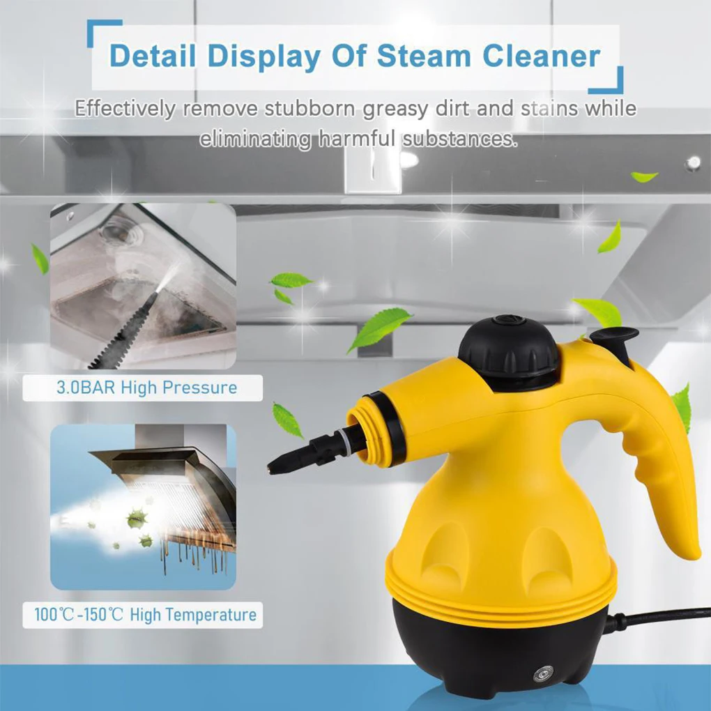 Hand-held High Temperature Steam Cleaner for Kitchen Range Hood Cleaning Home Bathroom, Car Cleaning Tools with Large Water Tank