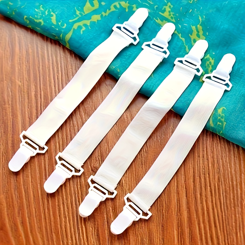 4 Pcs Bed Sheet Mattress Fasteners Elastic Grippers Blankets Clip Holder Strap Heavy-Duty Nylon Non-Slip Elastic Bed Sheet Grips with Adjustable Buckles