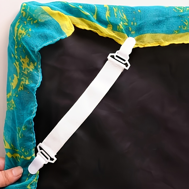 4 Pcs Bed Sheet Mattress Fasteners Elastic Grippers Blankets Clip Holder Strap Heavy-Duty Nylon Non-Slip Elastic Bed Sheet Grips with Adjustable Buckles