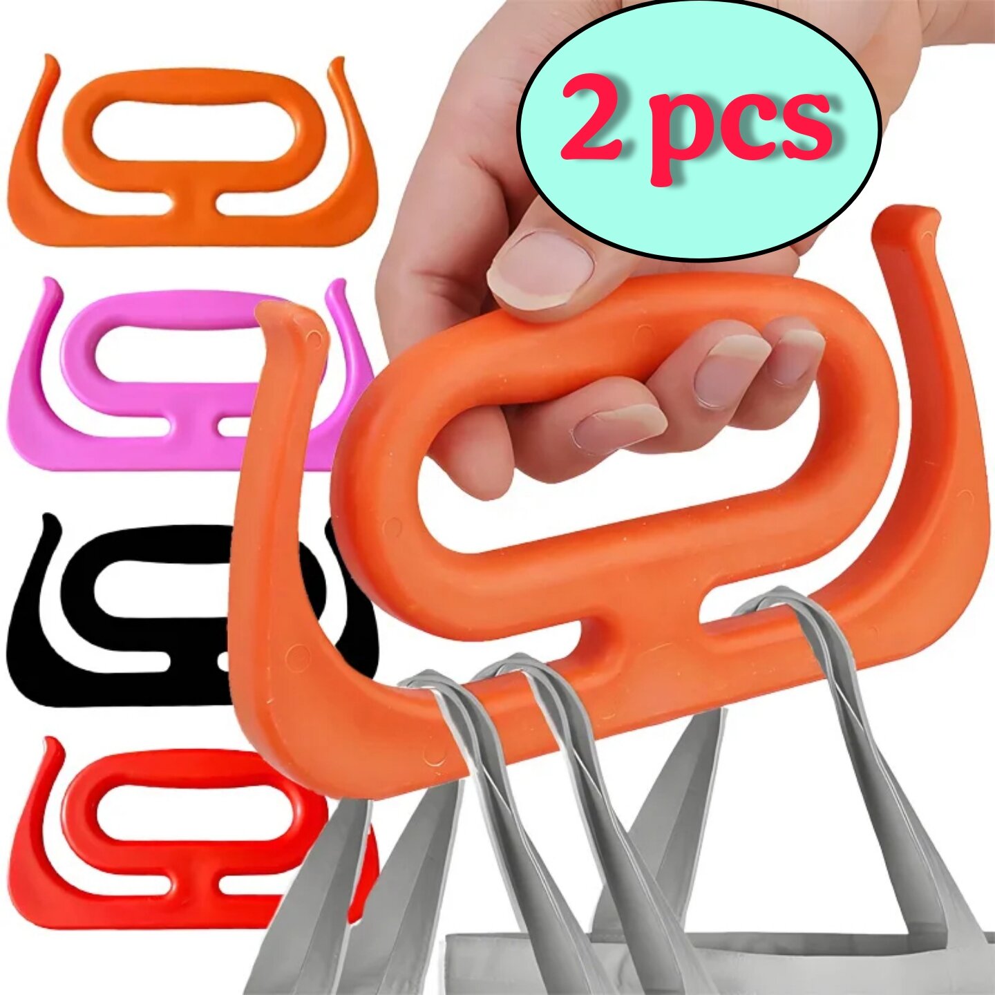 2 Pcs Portable Bag Grip Grocery Bag Carrier Shopping Bag Carrier Grocery Bag Holder Multipurpose Clips Handle Carrier
