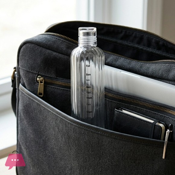 Borosilicate Glass Water Bottle with Time Marker Leakproof Glass Bottle - 500 ml