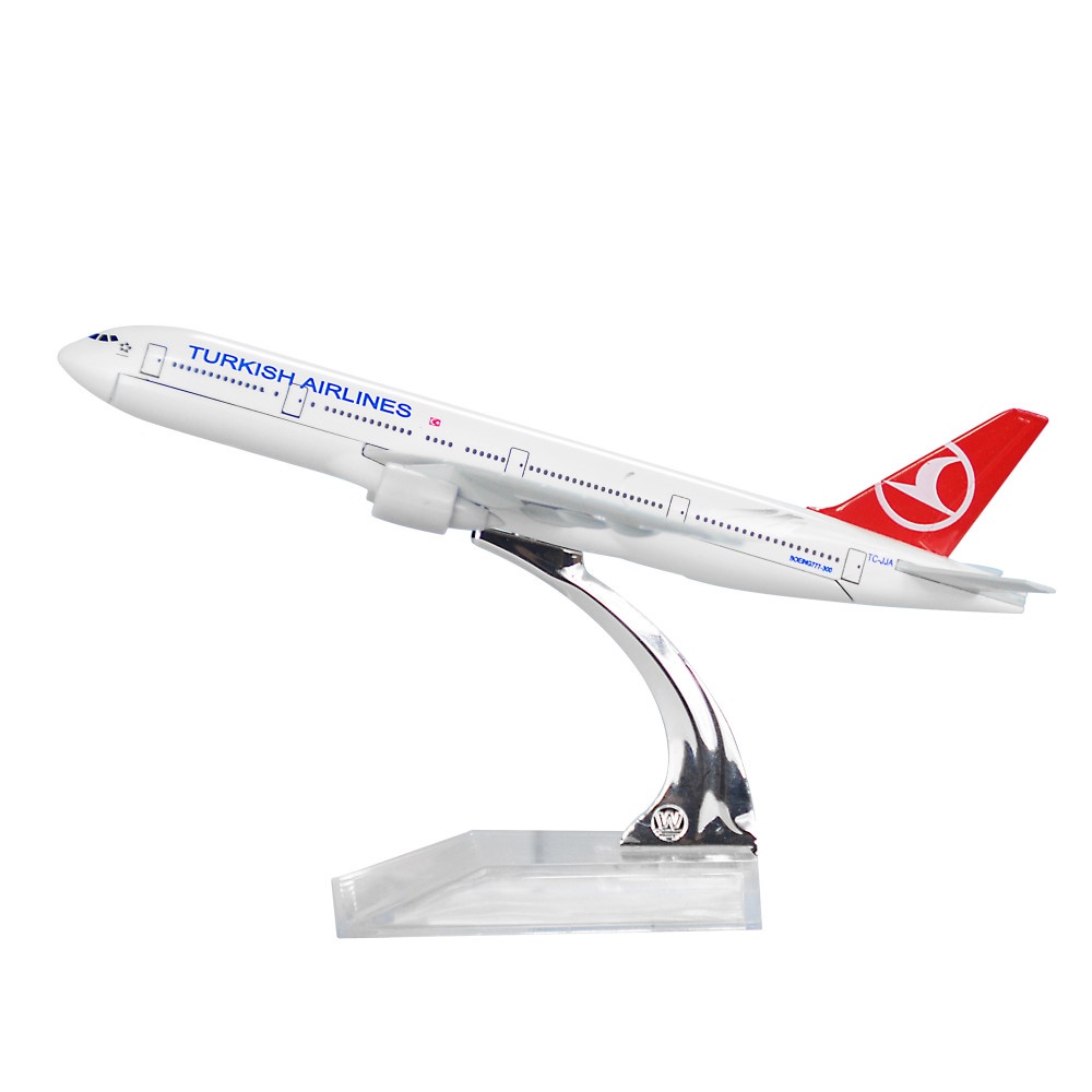 Diecast Airplane Turkish Airlines B777 Model 16cm 1:400 Metal Aircraft Model Toy