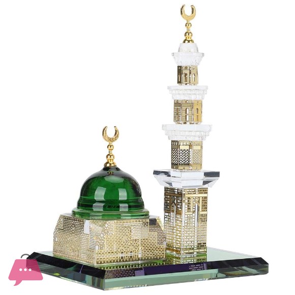 Crystal Mosque Islamic Decorative Set – Crystal Kaaba- Madina Scale Model