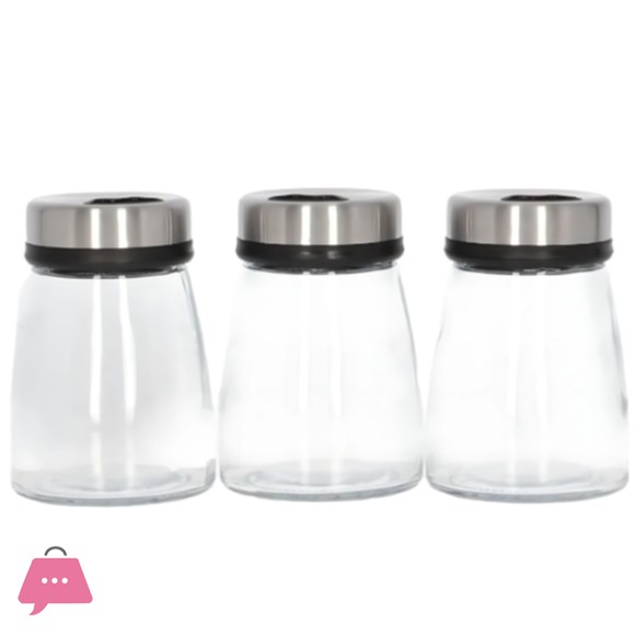 Danny Home 3-Pcs Spices Storage Jar With Stainless steel lid - 250ml