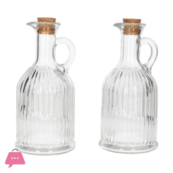 Danny Home 2Pcs Vinegar & Oil Dispenser with Cork Stopper - 350ml