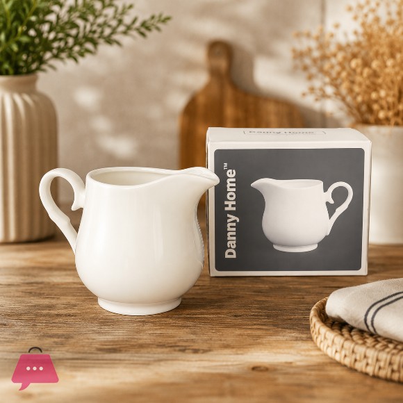 Danny Home Ceramic White Milk Pot - 300ml