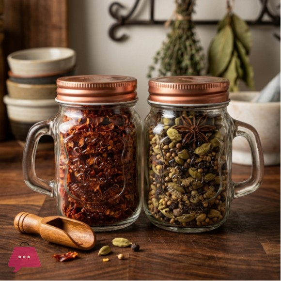 Danny Home 2Pcs Mason Jar Castor Set - 120ml