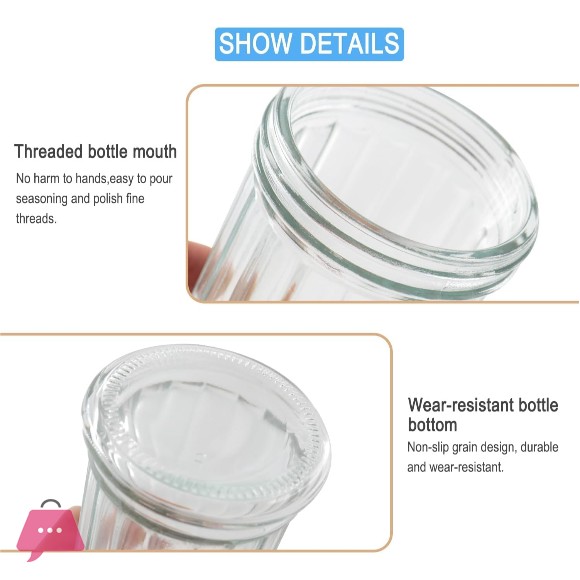 Danny Home Caster Salt Pepper Shaker Bottle with Stainless Steel Lid - 330ml
