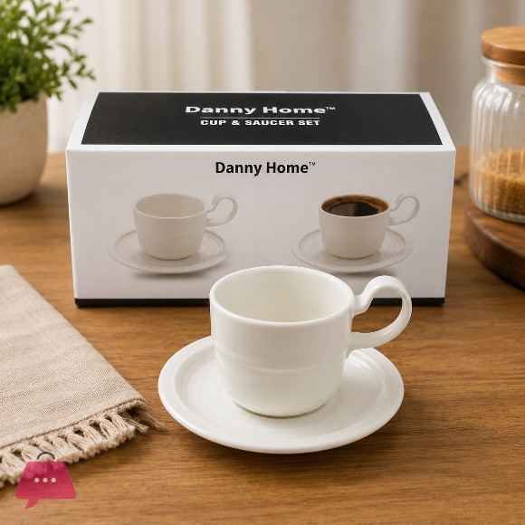 Danny Home Ceramic Cup & Saucer Set 6Pcs - 200ml