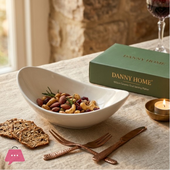 Danny Home Ceramic Oval Serving Platter