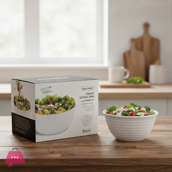 Danny Home Ceramic Salad Bowl Set 4pcs - 4.75 x 2.4 inch