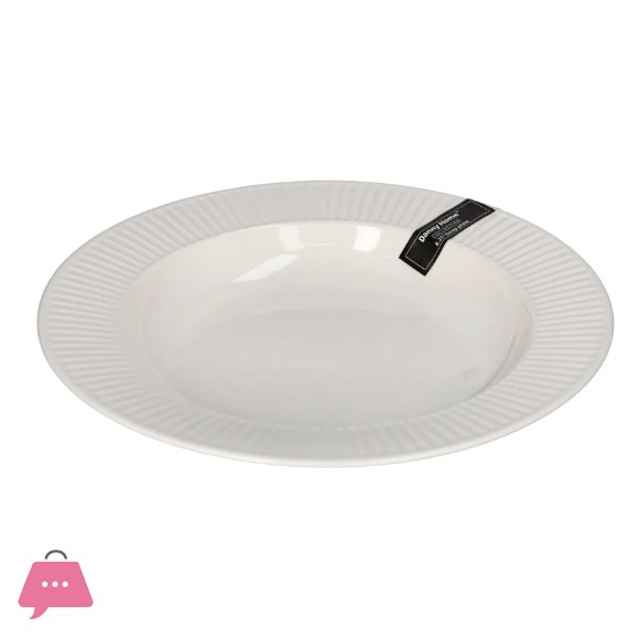 Danny Home Ceramic White Deep Plate 8.25 Inch