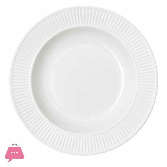 Danny Home Ceramic White Deep Plate 8.25 Inch