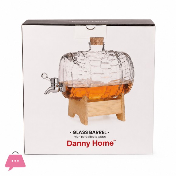 Danny Home Glass Barrell Beverage Dispenser 2 Liters