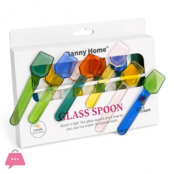 Danny Home Glass Ice Cream Spoon - 6Pcs