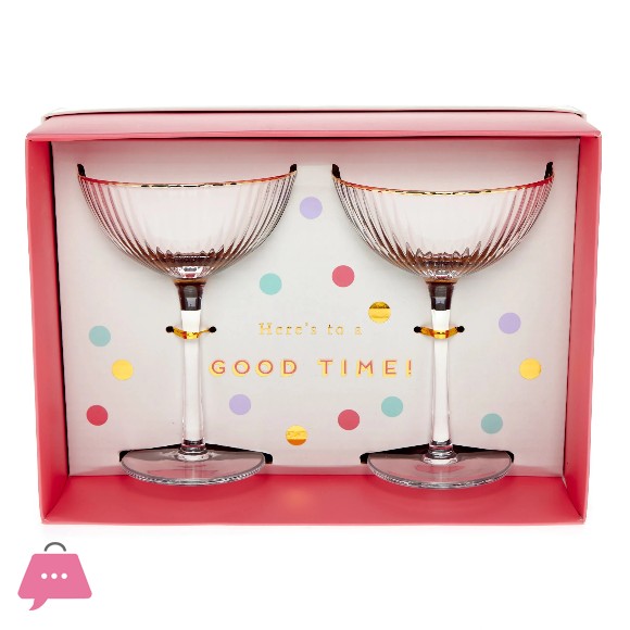 Danny Home Golden Striped Creative Glass Ice Cream/Dessert Cups Set (Set Of 2) KY-003