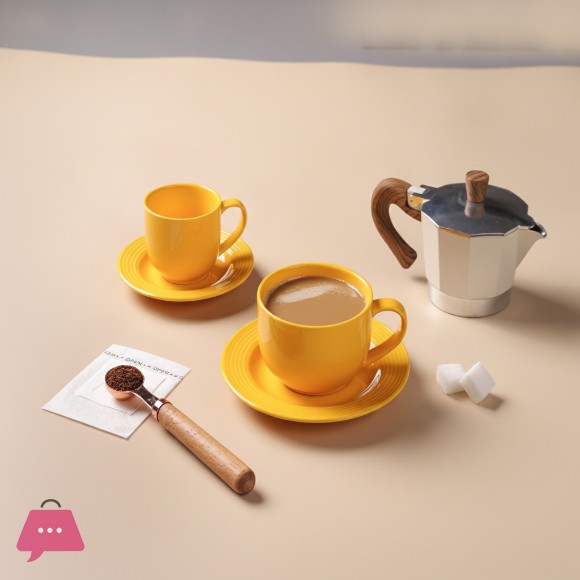 Danny Home Lemon Cup and Saucer 220ml Set of 12pcs