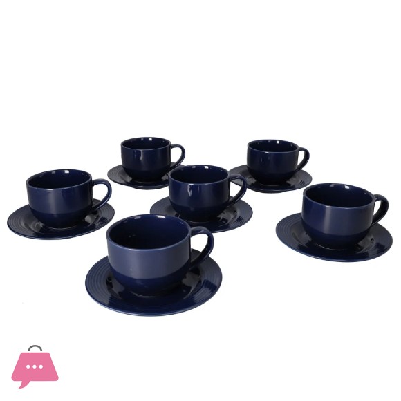 Danny Home Navy Cup and Saucer 220ml Set of 12pcs