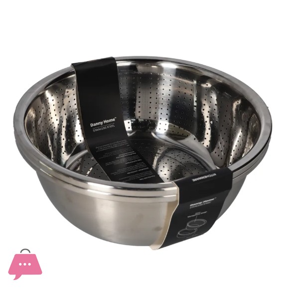 Danny Home Stainless Steel Drain Colander & Basin Set 2pcs
