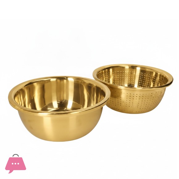 Danny Home Stainless Steel Drain Colander & Basin Set 2pcs