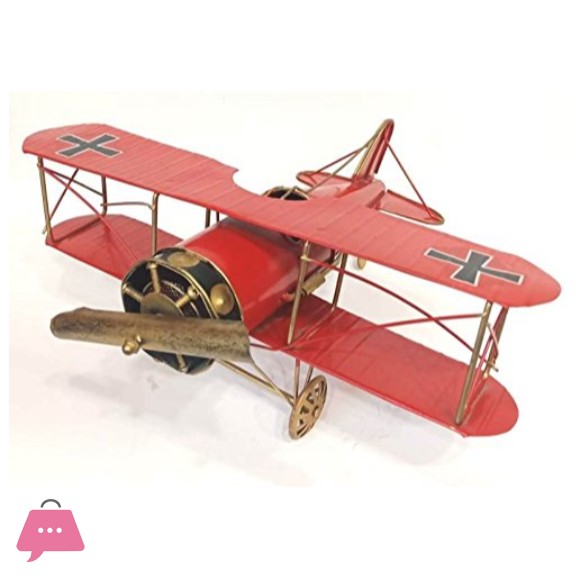 Decorative Vintage Metal Art Air Plane Red