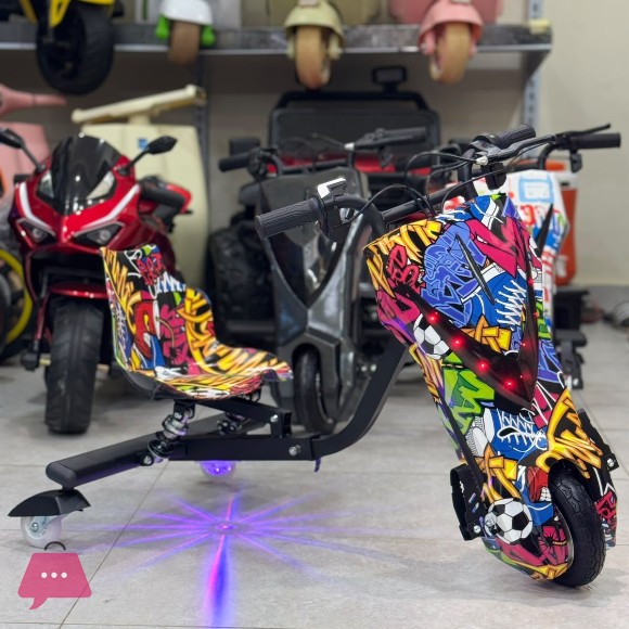 Drifter Bike 3 Wheel Kids Electric Drifting Trike Scooter - 36V High-Speed 360-Degree Drift Car with Bluetooth Double Suspensions
