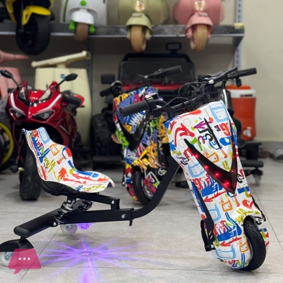 Drifter Bike 3 Wheel Kids Electric Drifting Trike Scooter - 36V High-Speed 360-Degree Drift Car with Bluetooth Double Suspensions