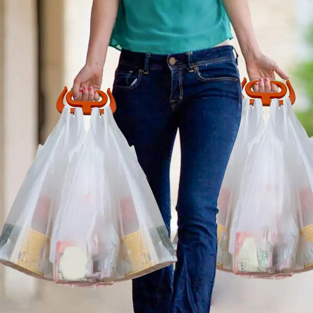 2 Pcs Portable Bag Grip Grocery Bag Carrier Shopping Bag Carrier Grocery Bag Holder Multipurpose Clips Handle Carrier