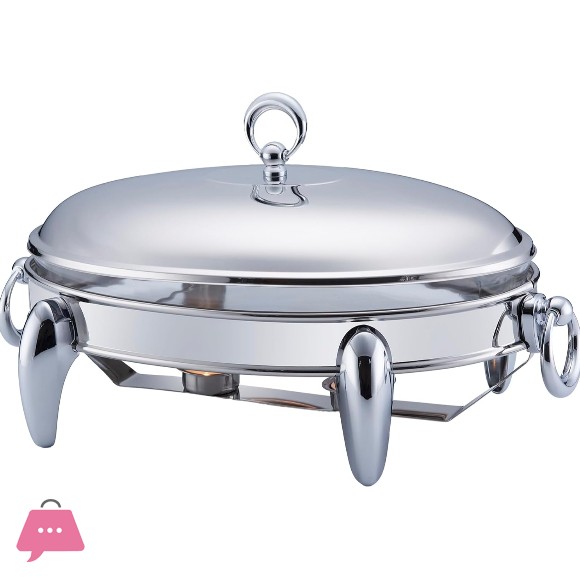 Food Warmer Chafing Dish Buffet Set Glass Serving Tray Chafer Stainless Steel Server European Oven to Table Glass 3 Liter