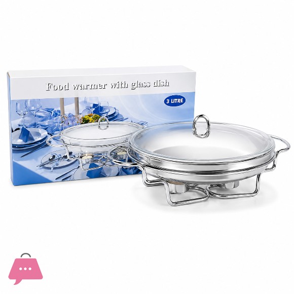 Food Warmer with Glass Dish Oval 3 Liter K310