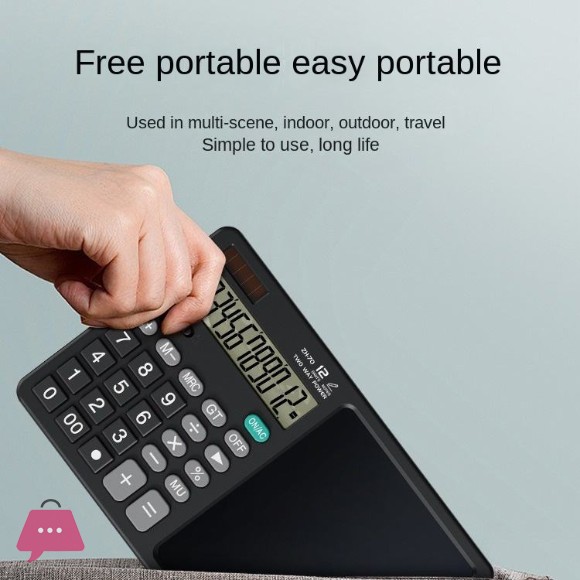 Calculator With Writing Tablet Portable 12Digit LCD Large Display Calculator