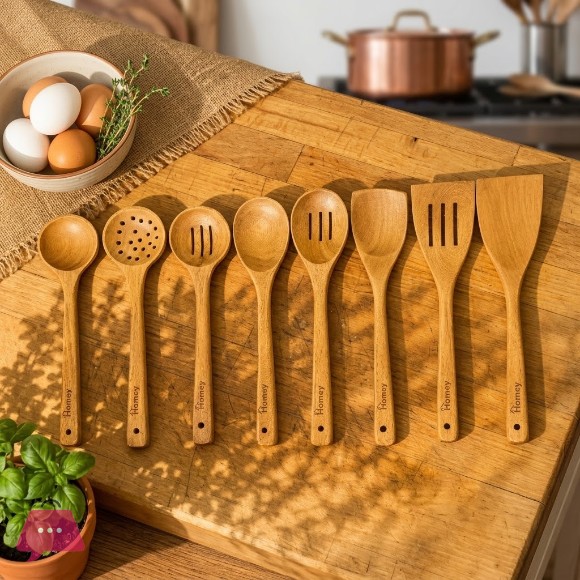 Homey Wooden Cooking Spoon – 8Pcs