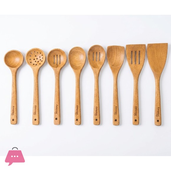 Homey Wooden Cooking Spoon – 8Pcs