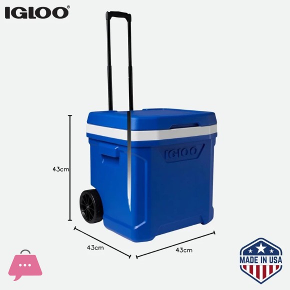 Igloo Profile 2 Rolling Cooler 60qt – Telescoping Handle - USA Made