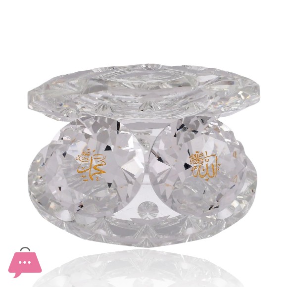 Islamic Muslim Gift Seashell Shaped Crystal Showpiece Collectible with Allah and Mohammed Prints