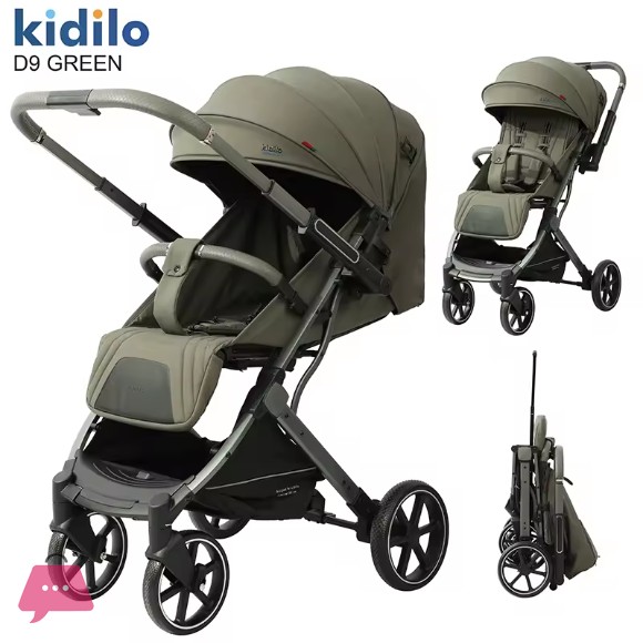 Kidilo Lightweight Baby Stroller Foldable Shock Absorption Travel Stroller with Adjustable Handle - D9