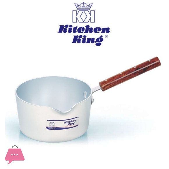 Kitchen King Heavy Gauge Aluminium Milk Pan Wood Handle