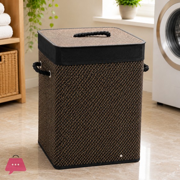 Knock Down Bamboo Laundry Basket