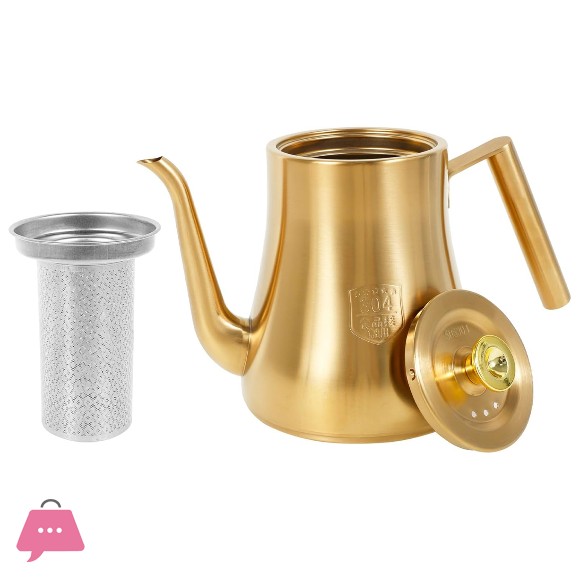 Luxury Gold Finish Stainless Steel Tea Pot - 2L