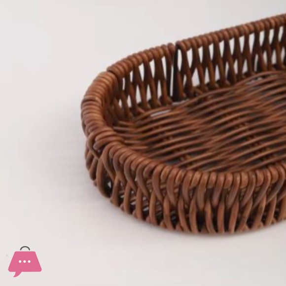 Multipurposed Oval Basket Imitation Rattan Multipurpose Tray Kitchen Organizer for Home Restaurant